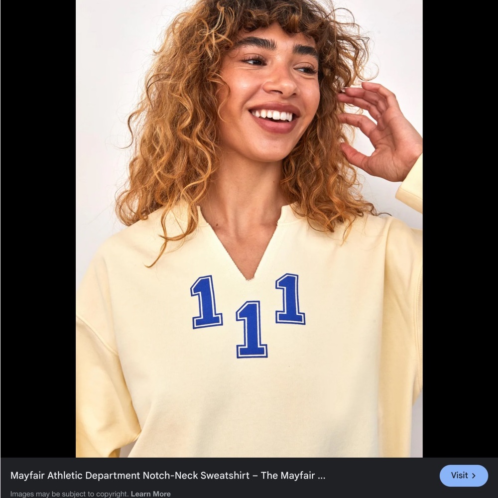 Mayfair Athletic Department 111 Cream Sweatshirt